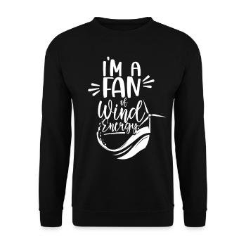 I am a fan of wind energy wind turbine wind turbine - Unisex Sweatshirt - black - Front - Alina (178cm) & Michal (187cm)