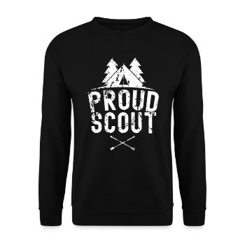 Stolzer Pfadfinder Sippe Pfadfinden Zeltlager - Unisex Pullover - Schwarz - Vorne - Alina (178cm) & Michal (187cm)