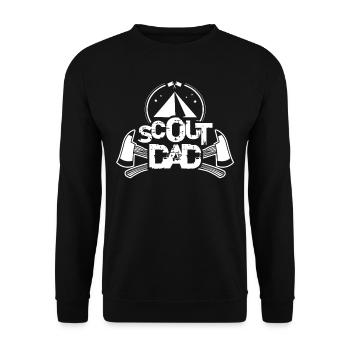 Pfadfinder Papa Zeltlager Sippe Pfadfinden - Unisex Pullover - Schwarz - Vorne - Alina (178cm) & Michal (187cm)
