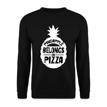 Ananas Gehört Auf Die Pizza Ananaspizza Hawaii - Unisex Pullover - Schwarz - Vorne - Alina (178cm) & Michal (187cm)