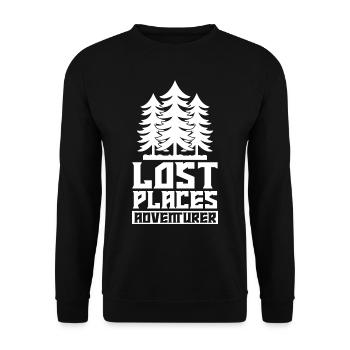 Lost Places Adventurers Leave Explore Places - Unisex Sweatshirt - black - Front - Alina (178cm) & Michal (187cm)