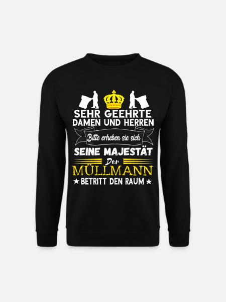 Müllmann Müllfahrzeug Stadtreinigung Müllwagen Fah - Unisex Pullover - Schwarz