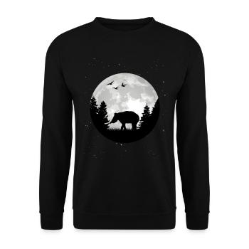 Tapir Mond - Unisex Pullover - Schwarz - Vorne - Alina (178cm) & Michal (187cm)