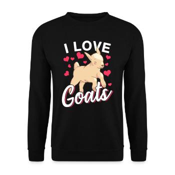 I love goat lovers domestic goat goat animal - Unisex Sweatshirt - black - Front - Alina (178cm) & Michal (187cm)