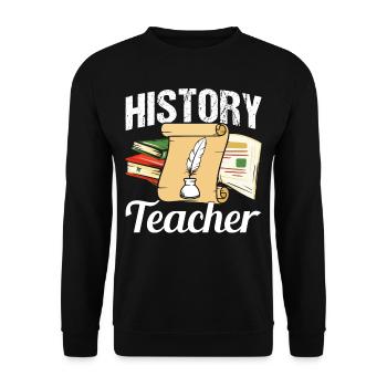 History Teacher History History Teacher - Unisex Sweatshirt - black - Front - Alina (178cm) & Michal (187cm)