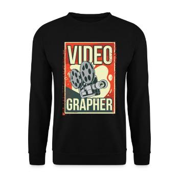Videographer Cinematographer Filmer Editor Film Editor - Unisex Sweatshirt - black - Front - Alina (178cm) & Michal (187cm)