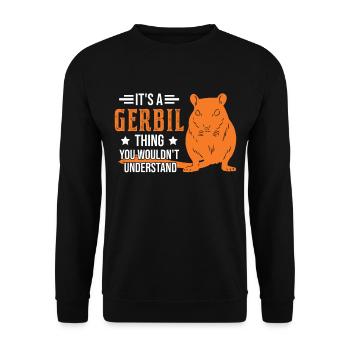 C’est un truc de gerbille Racing Rat Gerbil - Sweat-shirt Unisexe - noir - Devant - Alina (178cm) & Michal (187cm)