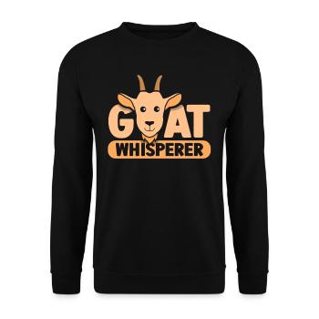 Chèvre Whisperer Chèvre Chuchoteur Chèvre Animal - Sweat-shirt Unisexe - noir - Devant - Alina (178cm) & Michal (187cm)