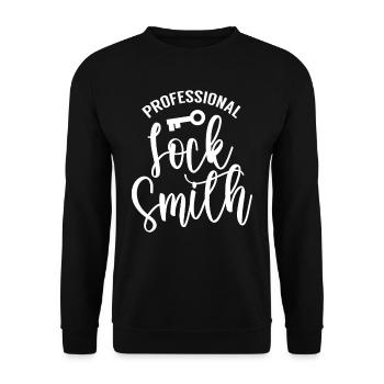 Professioneller Schlüsseldienst Schloss Schlosser - Unisex Pullover - Schwarz - Vorne - Alina (178cm) & Michal (187cm)