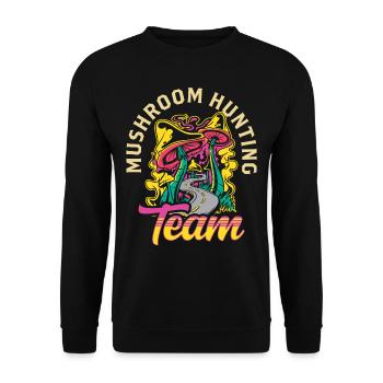 Équipe Chasse aux champignons Cueillette de champignons Cueillette de champignons Cueillette de champignons Champignons - Sweat-shirt Unisexe - noir - Devant - Alina (178cm) & Michal (187cm)