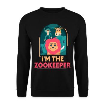 I Am The Zookeeper Profession Zookeeper Zookeeper - Unisex Sweatshirt - black - Front - Alina (178cm) & Michal (187cm)