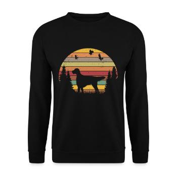 English Setter Retro - Unisex Pullover - Schwarz - Vorne - Alina (178cm) & Michal (187cm)