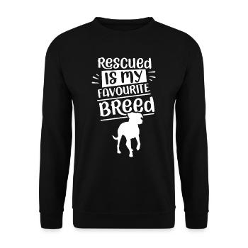 Sauvé est mon sauvetage de chien de race préféré - Sweat-shirt Unisexe - noir - Devant - Alina (178cm) & Michal (187cm)
