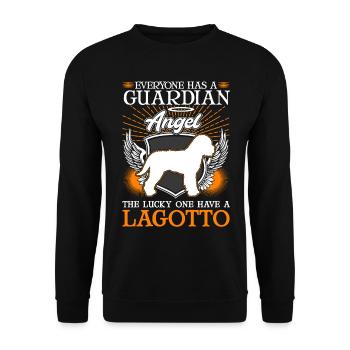 Lagotto Romagnolo Ange Gardien Truffe Recherche Chien - Sweat-shirt Unisexe - noir - Devant - Alina (178cm) & Michal (187cm)