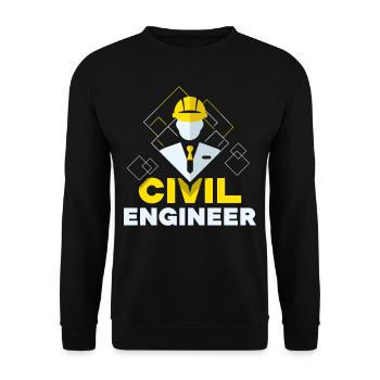 Ingénieur civil Profession étudiante en génie civil - Sweat-shirt Unisexe - noir - Devant - Alina (178cm) & Michal (187cm)