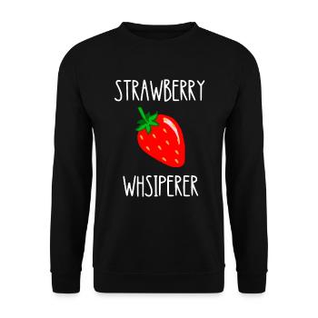 Erdbeere Flüsterer Strawberry Whisperer Süße Somme - Unisex Pullover - Schwarz - Vorne - Alina (178cm) & Michal (187cm)
