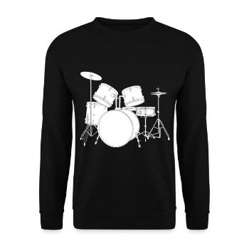 Drummer drums player drummer design - Unisex Sweatshirt - black - Front - Alina (178cm) & Michal (187cm)