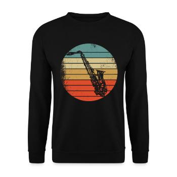 Musique de saxophone bande de saxophone rétro musiciens - Sweat-shirt Unisexe - noir - Devant - Alina (178cm) & Michal (187cm)