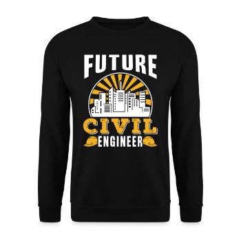 Future Civil Engineer Profession Civil Engineering - Unisex Sweatshirt - black - Front - Alina (178cm) & Michal (187cm)