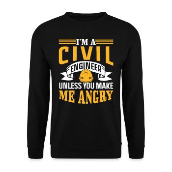 Je suis ingénieur civil profession Génie civil - Sweat-shirt Unisexe - noir - Devant - Alina (178cm) & Michal (187cm)
