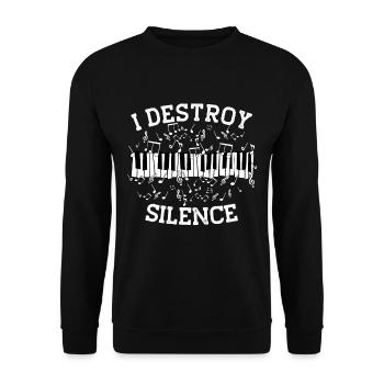 Piano Player Saying Piano Notes Piano Keys - Unisex Sweatshirt - black - Front - Alina (178cm) & Michal (187cm)