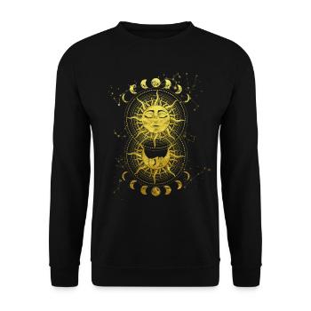 Phases spirituelles du Soleil et de la Lune Occultes - Sweat-shirt Unisexe - noir - Devant - Alina (178cm) & Michal (187cm)
