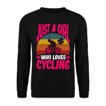 Juste une fille qui aime faire du vélo fille - Sweat-shirt Unisexe - noir - Devant - Alina (178cm) & Michal (187cm)