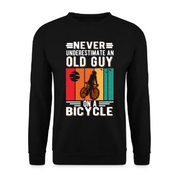 Bicycle Old Man Bike Tour Cyclist - Unisex Sweatshirt - black - Front - Alina (178cm) & Michal (187cm)