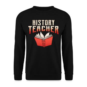 History Teacher History Teacher History - Unisex Sweatshirt - black - Front - Alina (178cm) & Michal (187cm)