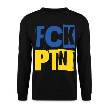 FCK PTN Ukraine blue yellow - Unisex Sweatshirt - black - Front - Alina (178cm) & Michal (187cm)