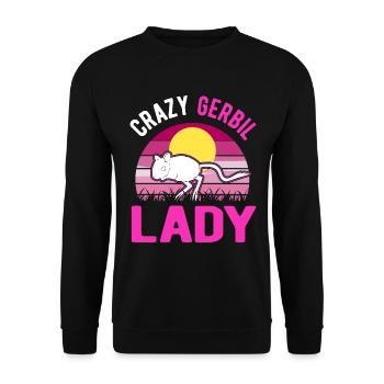 Crazy Gerbil lady racing rat gerbille - Sweat-shirt Unisexe - noir - Devant - Alina (178cm) & Michal (187cm)