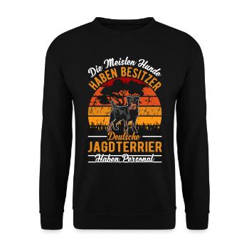 Deutscher Jagdterrier Personal - Unisex Pullover - Schwarz - Vorne - Alina (178cm) & Michal (187cm)