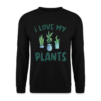I love my plants gardener garden plant - Unisex Sweatshirt - black - Front - Alina (178cm) & Michal (187cm)