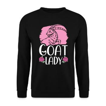 Goat Woman Goat Lady Animal Goat House Goat - Unisex Sweatshirt - black - Front - Alina (178cm) & Michal (187cm)