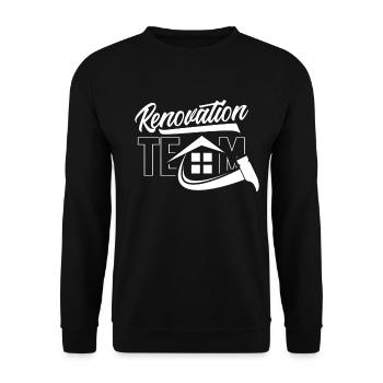 Team Renovation Builder Restoration Renovate - Unisex Sweatshirt - black - Front - Alina (178cm) & Michal (187cm)