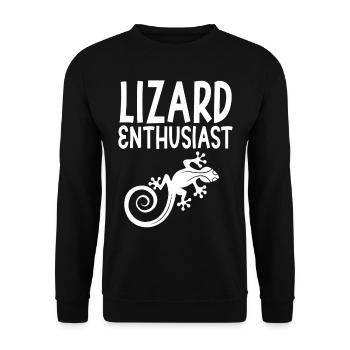 Eidechsen Enthusiast Reptil Lizard Eidechse - Unisex Pullover - Schwarz - Vorne - Alina (178cm) & Michal (187cm)