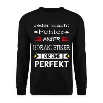 Hörakustiker Hörgeräte Akustiker Audiologe Hörakus - Unisex Pullover - Schwarz - Vorne - Alina (178cm) & Michal (187cm)