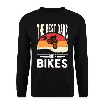 Fahrrad Vater Fahrradtour Papa Radfahrer - Unisex Pullover - Schwarz - Vorne - Alina (178cm) & Michal (187cm)