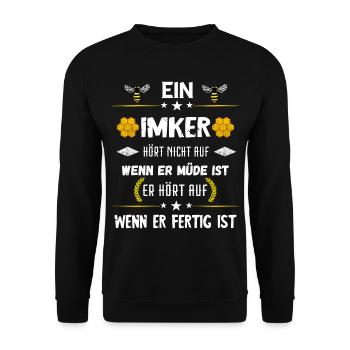 Imker Bienenwächter Zeidler Honig Biene Bienenzüch - Unisex Pullover - Schwarz - Vorne - Alina (178cm) & Michal (187cm)