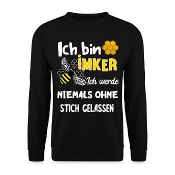 Ich Bin Imker Ich Werde Niemals Ohne Stich Gelasse - Unisex Pullover - Schwarz - Vorne - Alina (178cm) & Michal (187cm)