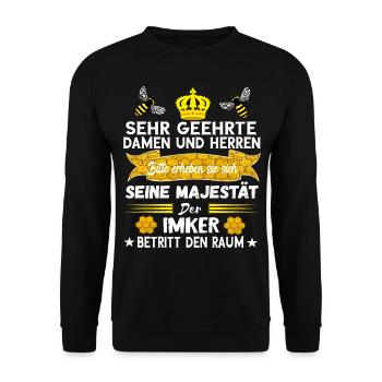 Imker Majestät Zeidler Bienenzüchter Honig Bienen - Unisex Pullover - Schwarz - Vorne - Alina (178cm) & Michal (187cm)