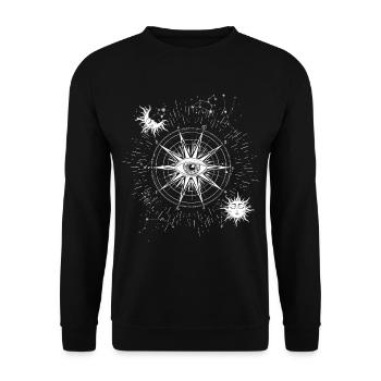 Symbole occulte spirituel de l’œil qui voit tout - Sweat-shirt Unisexe - noir - Devant - Alina (178cm) & Michal (187cm)