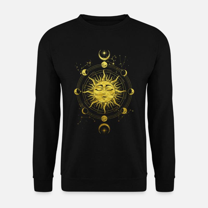 Sonne Mondphasen okkultes magisches wicca Symbol - Unisex Pullover - Schwarz