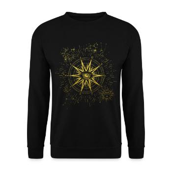 Spiritual Eye Zodiac Sign Sun Moon Occult - Unisex Sweatshirt - black - Front - Alina (178cm) & Michal (187cm)