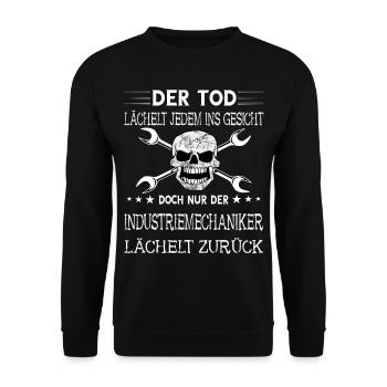 Industriemechaniker Totenkopf Industrie Mechaniker - Unisex Pullover - Schwarz - Vorne - Alina (178cm) & Michal (187cm)