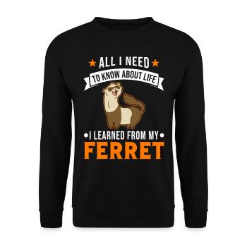 Frettchen Spruch Ferret - Unisex Pullover - Schwarz - Vorne - Alina (178cm) & Michal (187cm)