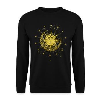 Symbole d’or occulte du soleil magique spirituel - Sweat-shirt Unisexe - noir - Devant - Alina (178cm) & Michal (187cm)