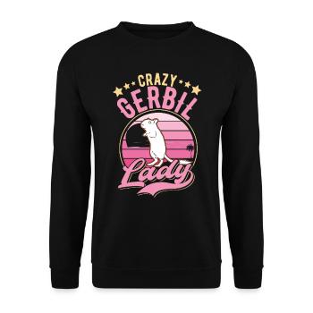 Crazy Gerbil Lady Racing Rat Gerbil - Sweat-shirt Unisexe - noir - Devant - Alina (178cm) & Michal (187cm)