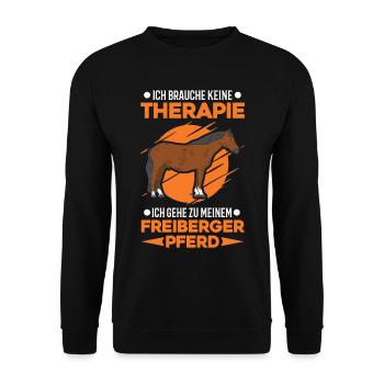 Freiberger Pferd Therapie - Unisex Pullover - Schwarz - Vorne - Alina (178cm) & Michal (187cm)