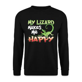 My Lizard Makes Me Happy Lizard Lizard Lizard - Unisex Sweatshirt - black - Front - Alina (178cm) & Michal (187cm)